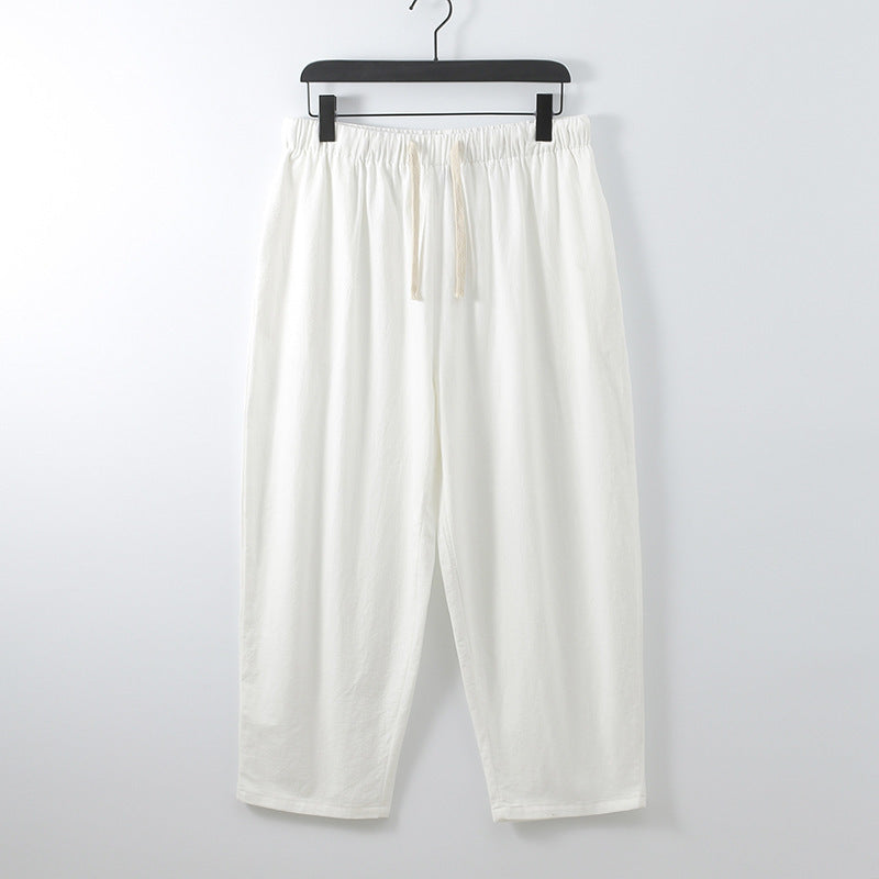 Loose Linen Ankle-length Pants For Men