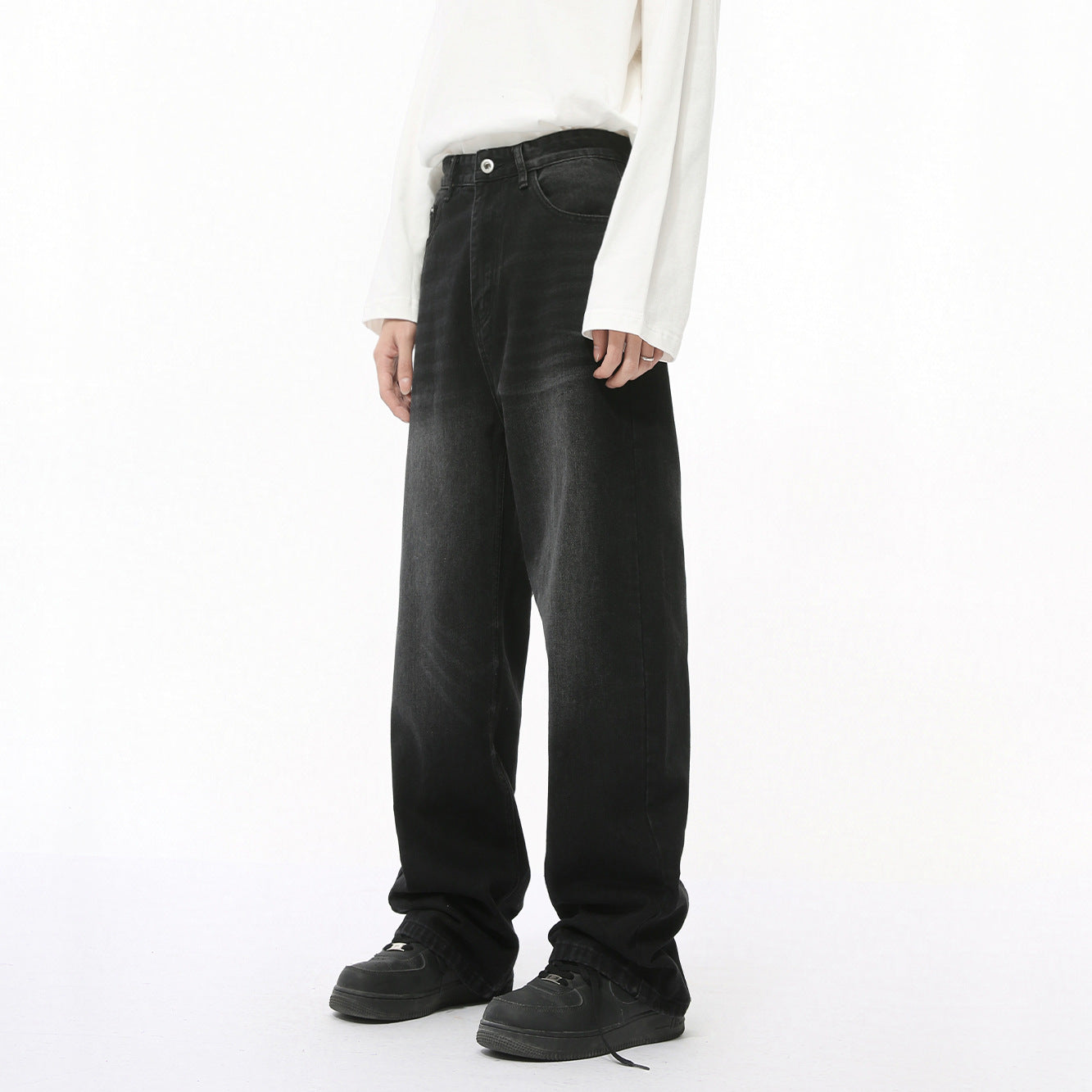 Men's Autumn New Product Loose Straight Washed Jeans