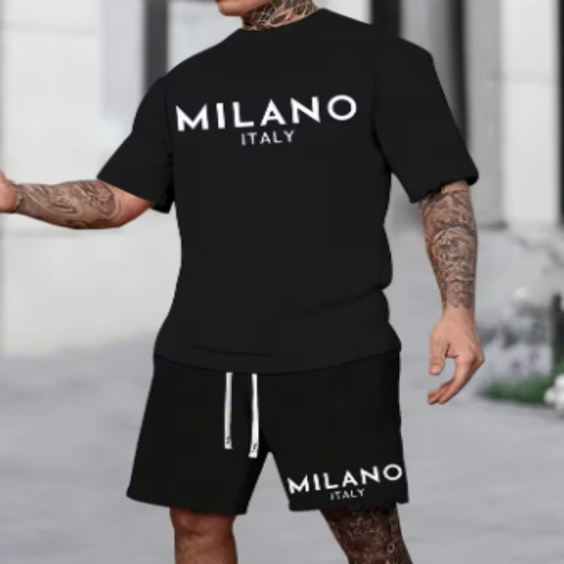 European And American Style Round Neck Short Sleeve Suit