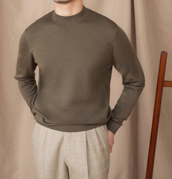 Wool British Commute Slim-fit Pullover Bottoming Shirt