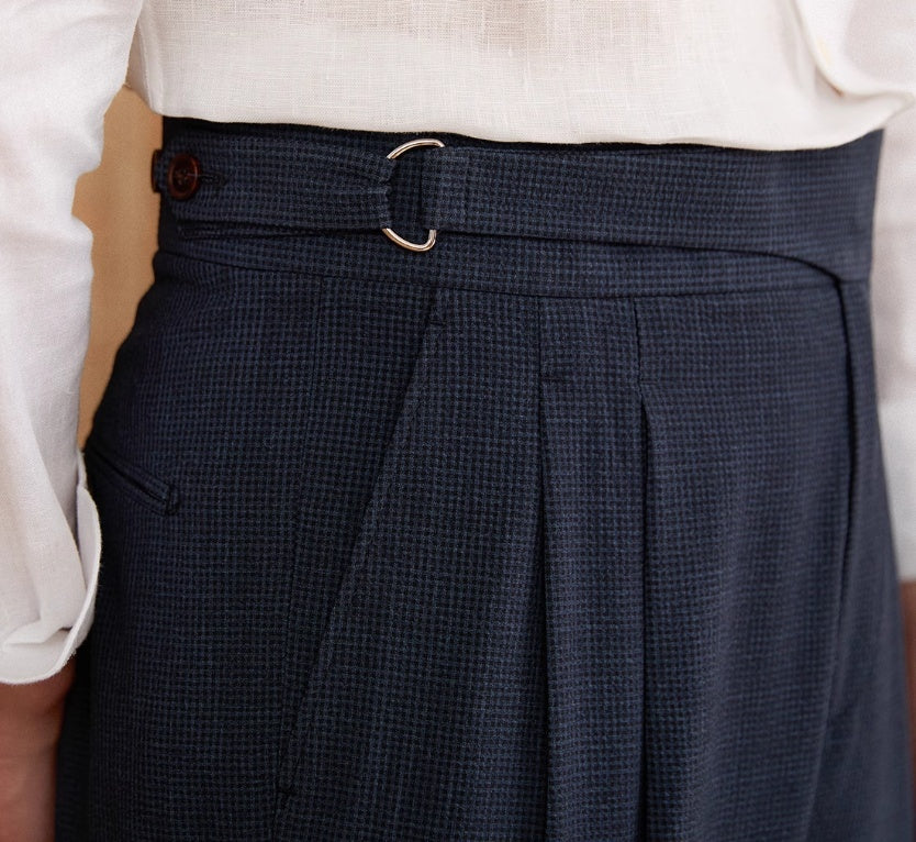 High Waist Straight Pants Houndstooth Versatile Neapolitan Breathable Casual Suit Pants
