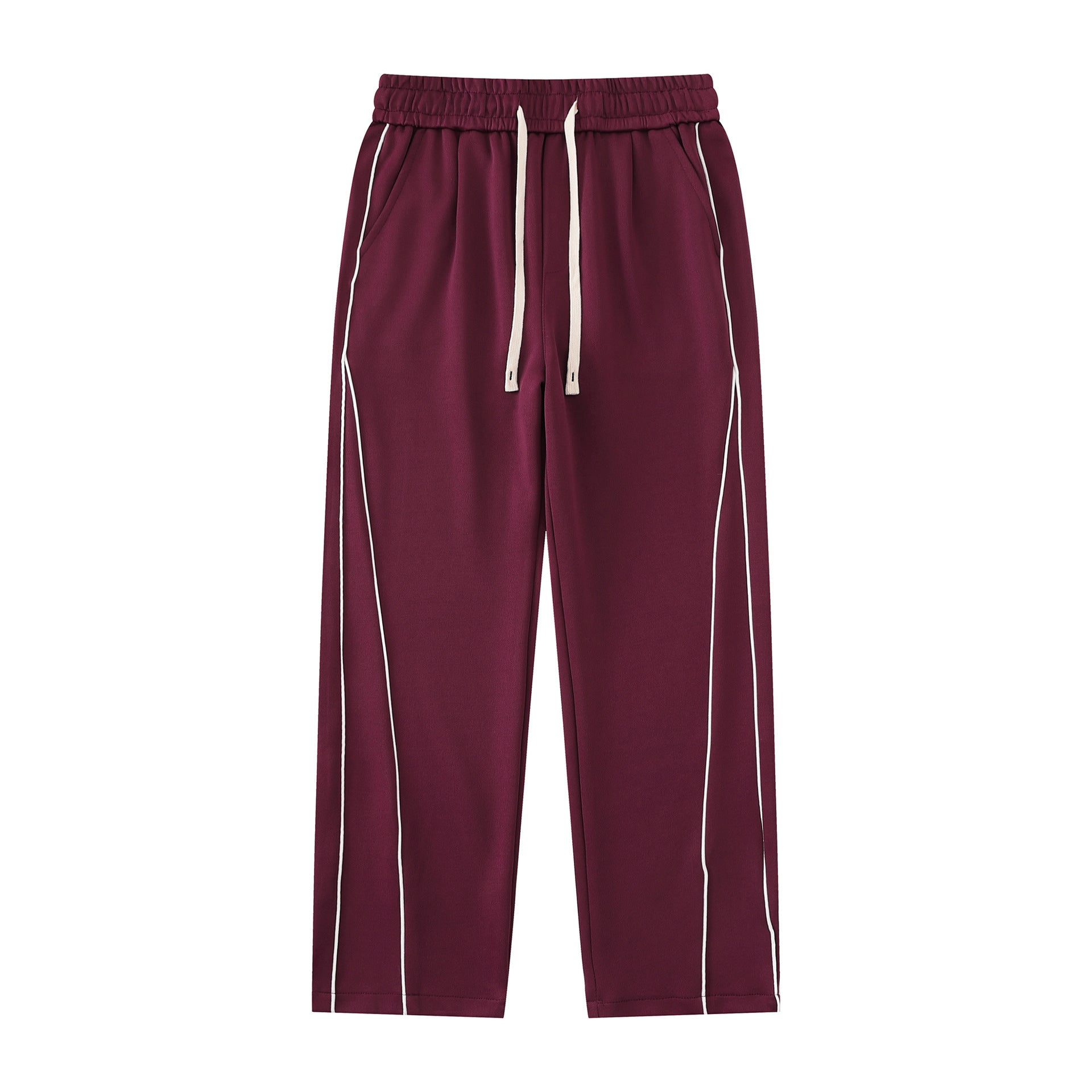 Retro Loose And Simple Color Collision Design Casual Trousers