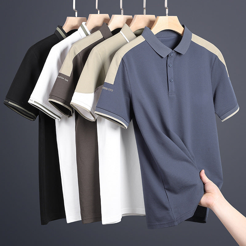 Short Sleeve Lapel T-shirt Round Neck Loose T-shirt Trendy