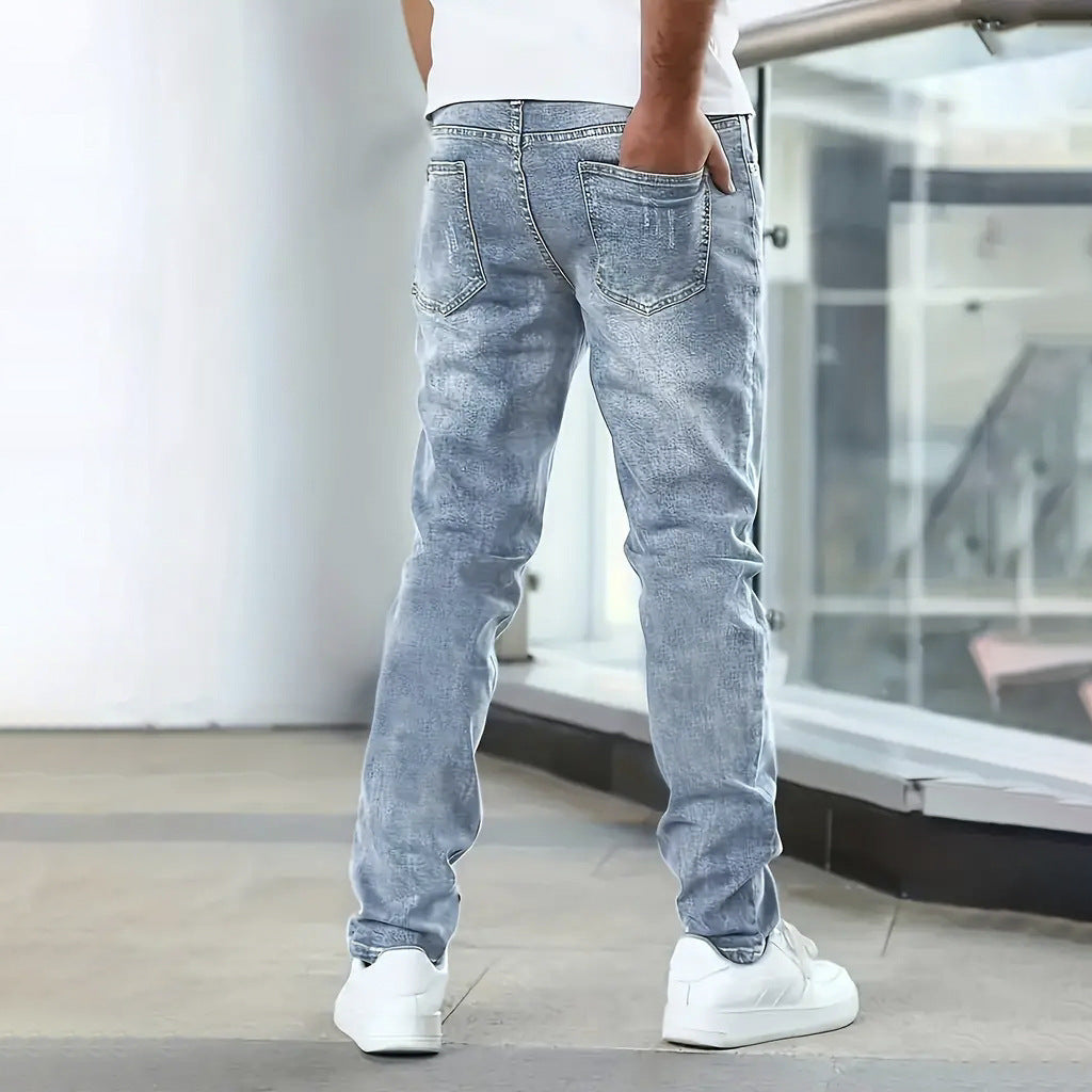 Stretch Men's Casual Solid Color Jeans