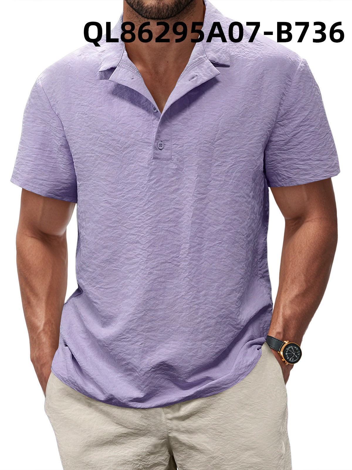 Printed Men's Loose Trendy Short Sleeve Lapel Shirt