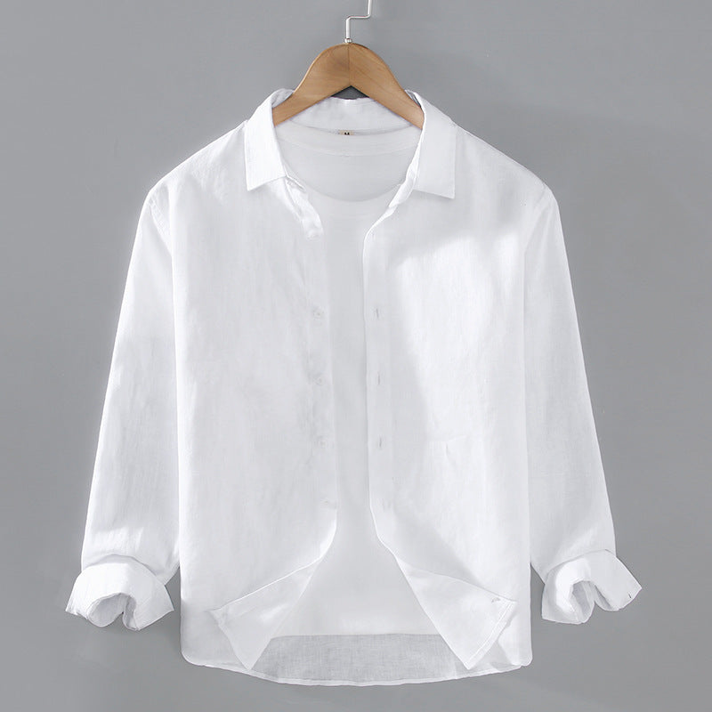 Pure Linen Men's Shirt All-matching Clothes Tide