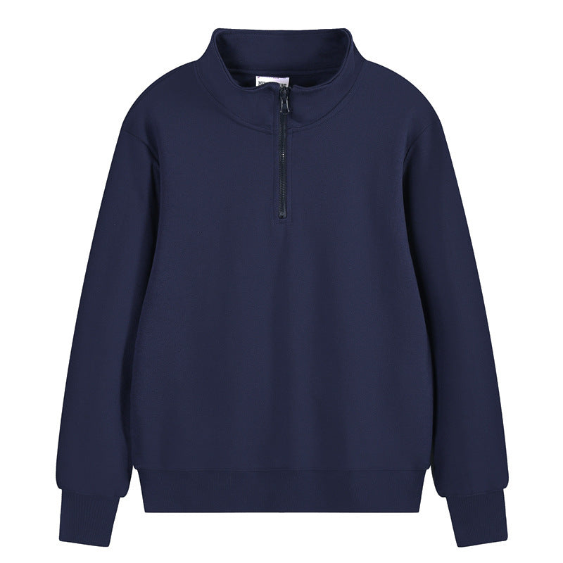 Heavy Pearl Air Layer Semi-access Control Zipped Stand Collar Sports Sweater