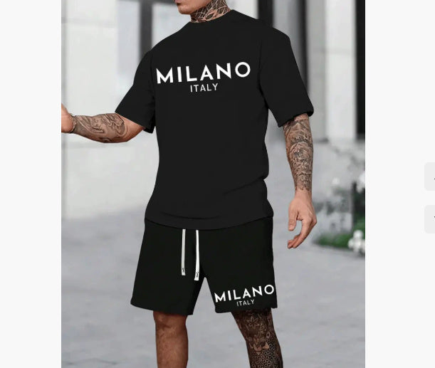European And American Style Round Neck Short Sleeve Suit