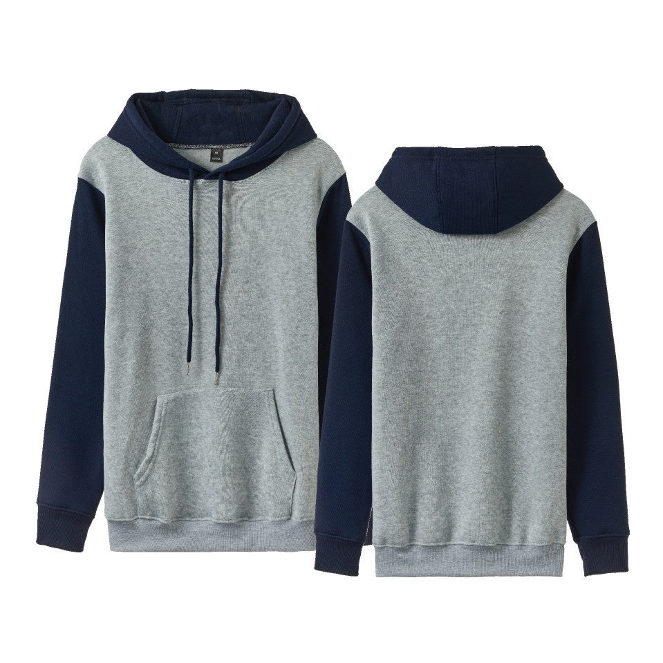 White Version Stitching Loose Casual Fleece-lined Cross-border Hoodie