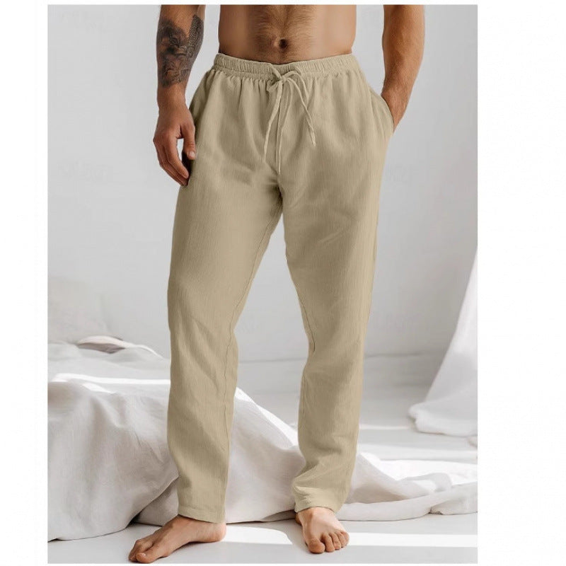 Summer Men's Pants Elastic Waist Breathable Trousers