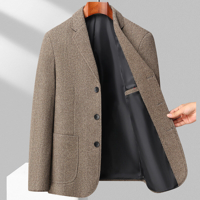 Spring And Autumn Men's New Suit Woolen Coat