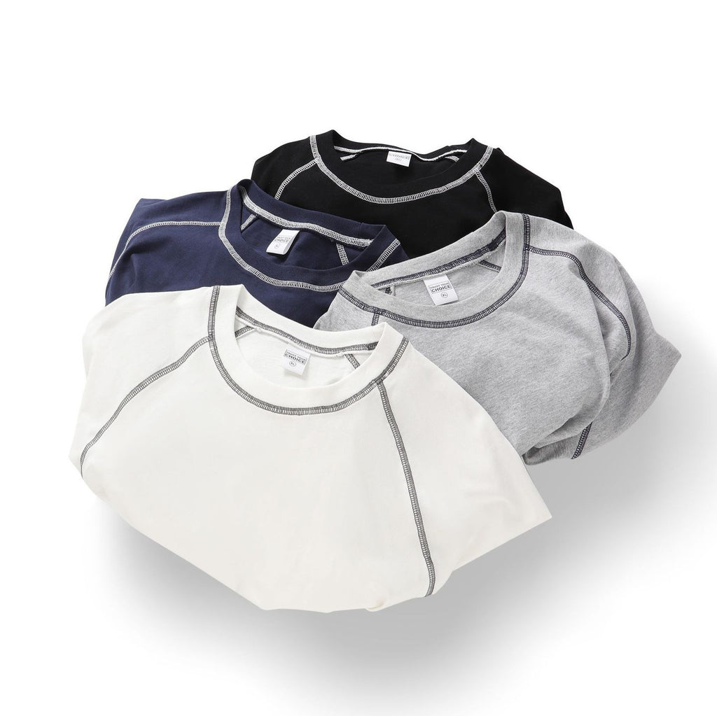 Raglan Topstitching Design Round Neck Short Sleeve T-shirt For Men