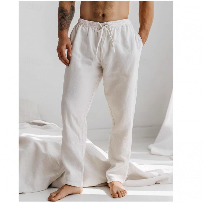 Summer Men's Pants Elastic Waist Breathable Trousers