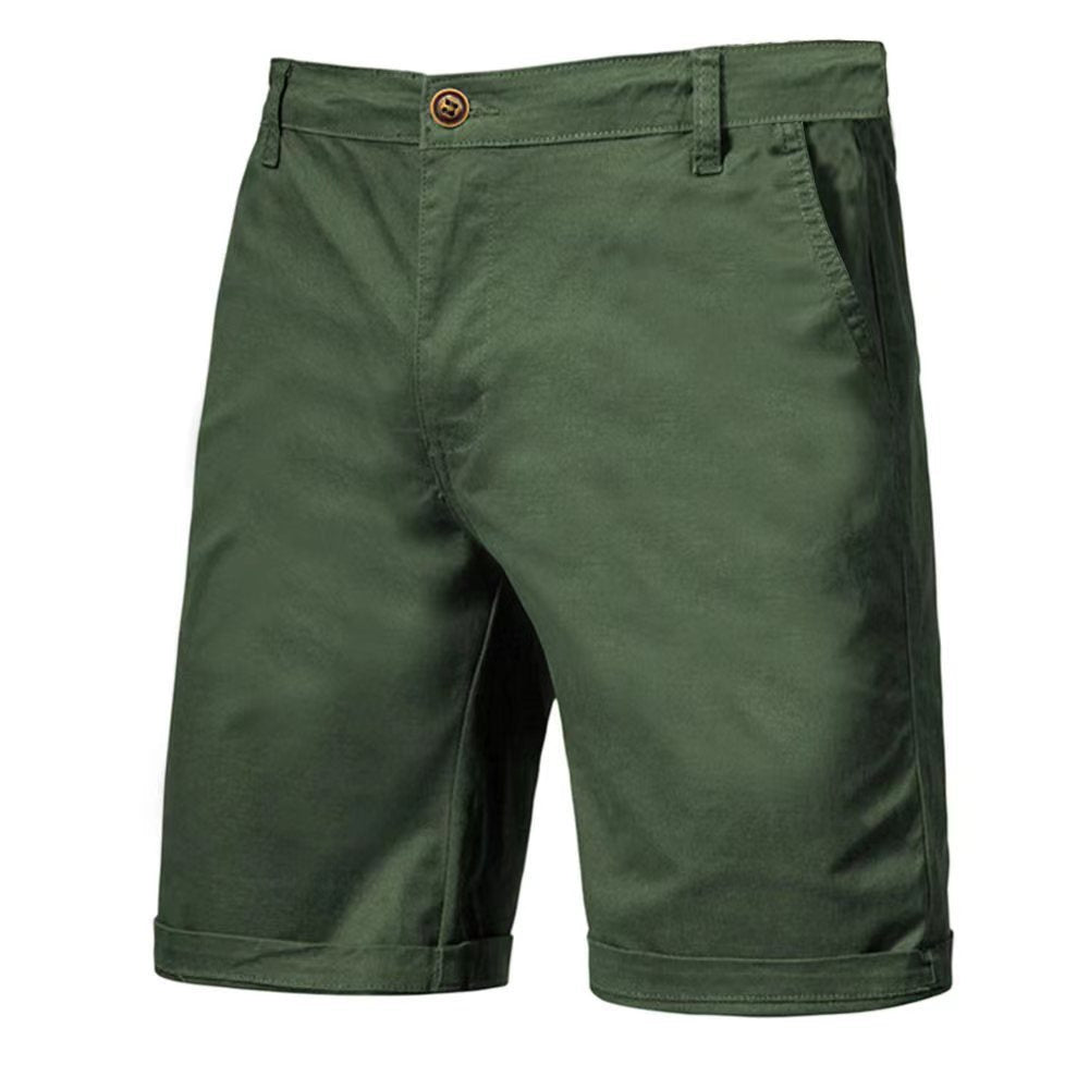 Outdoor Casual Straight-leg Slim Cropped Pants Plus Size Pure Color Cotton Camping Shorts