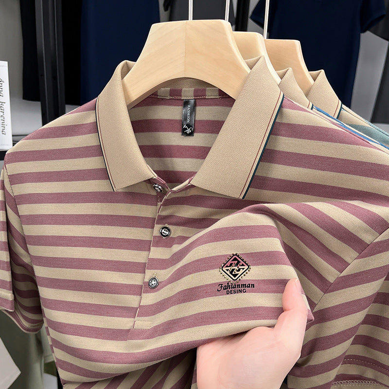 Striped Casual Men's Short Sleeve