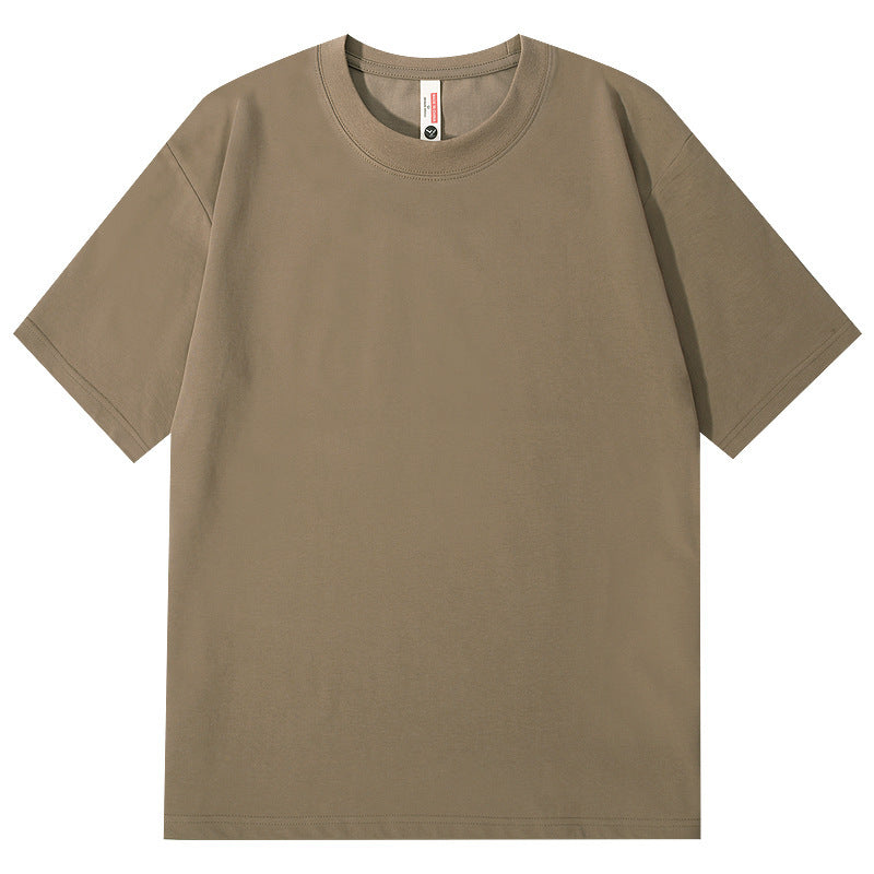 Ice Feeling Sorona Brushed T-shirt 220g American Round Neck Drop Shoulder