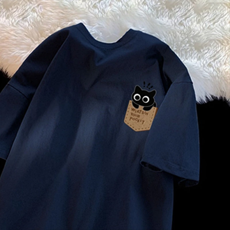 Printed All-matching Heavy Cotton T-shirt