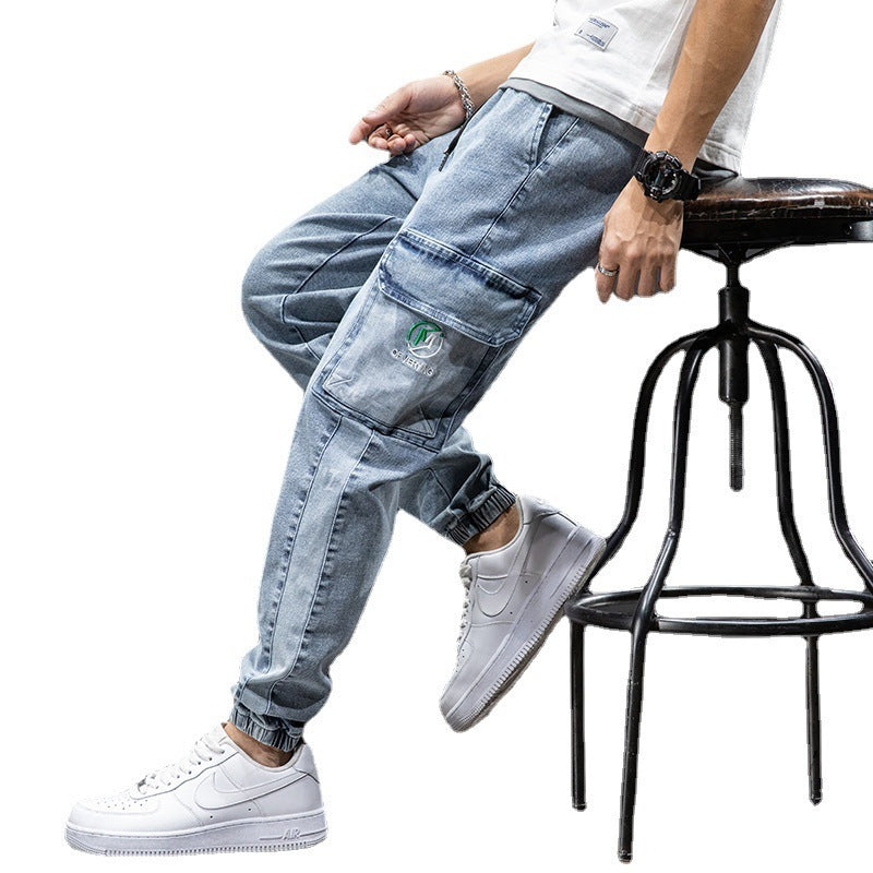 Spring New Men's Loose Cargo Casual Jeans