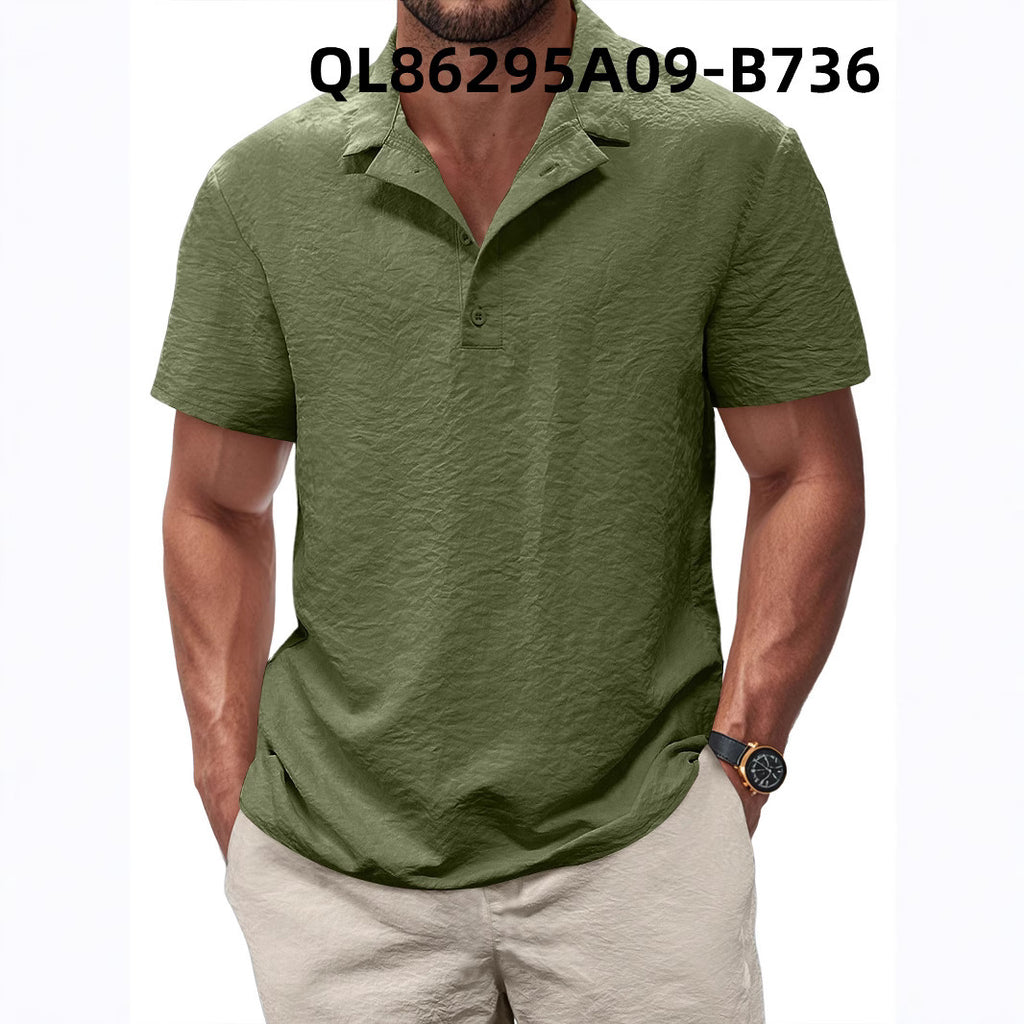 Printed Men's Loose Trendy Short Sleeve Lapel Shirt