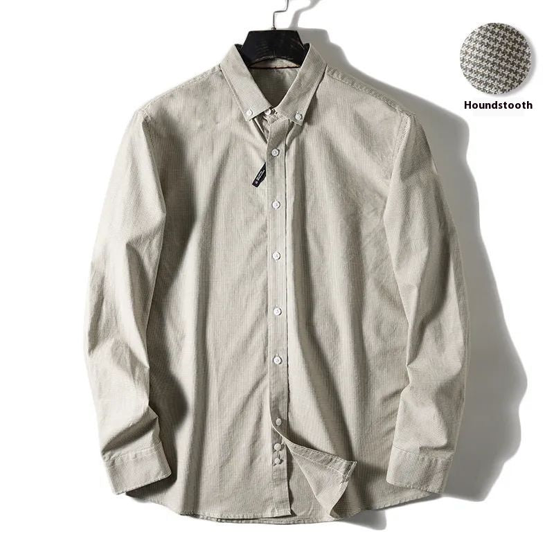 Washed Cotton Houndstooth Pattern For Men