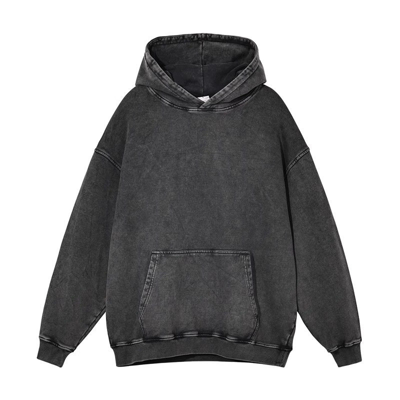 Retro Washed Sweater Loose Men's Collarless