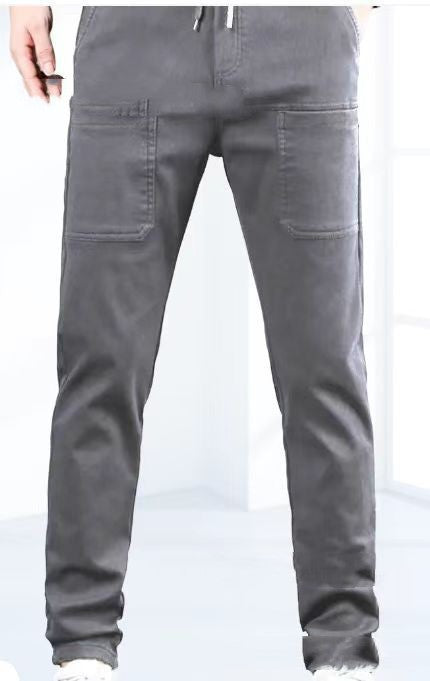 Summer Solid Color Waterproof High Elastic Men's Casual Pants