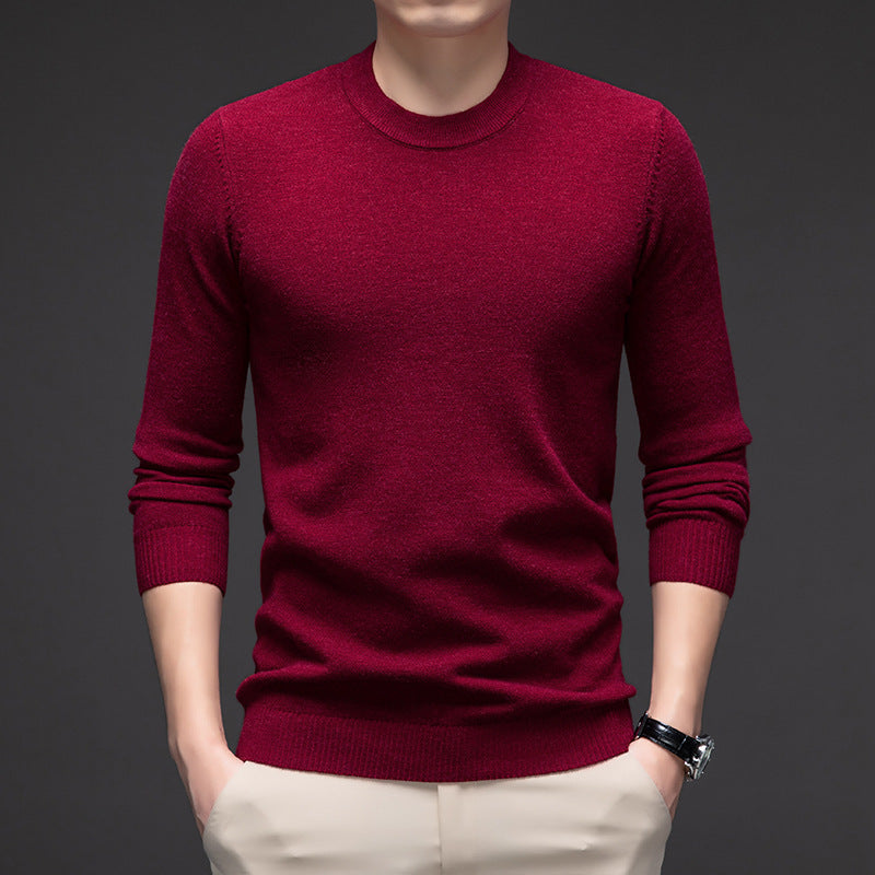 Solid Color Men's Round Neck Long Sleeve Autumn And Winter Leisure Sweater