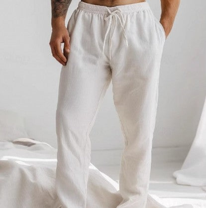 Summer Men's Pants Elastic Waist Breathable Trousers