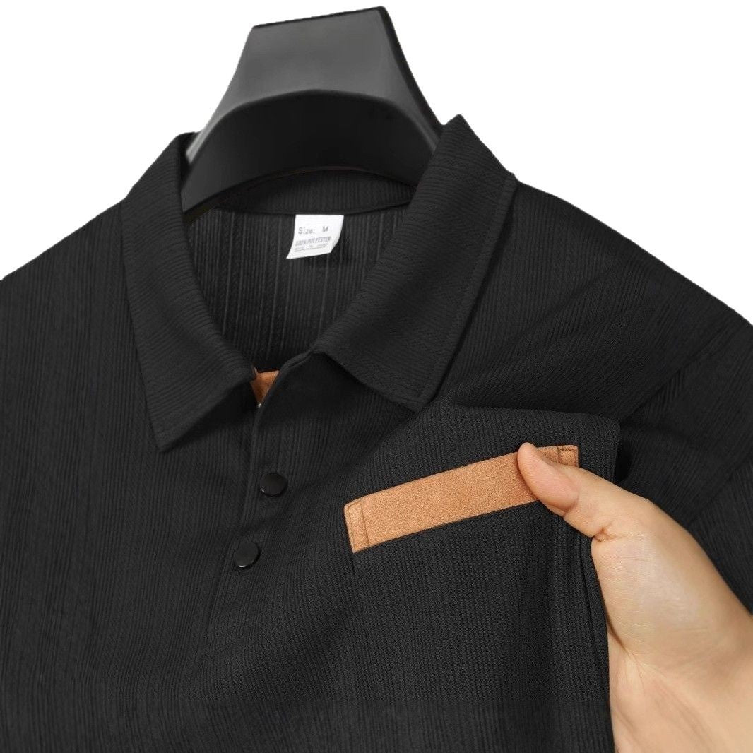 Sports Long Sleeve Lapel Men's Polo Shirt