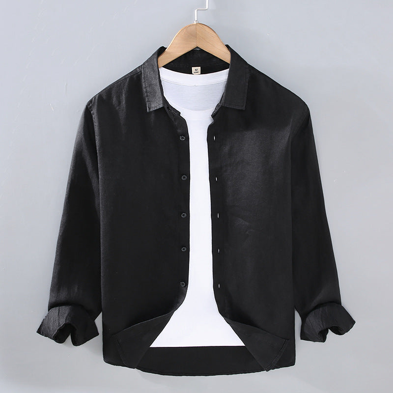 Pure Linen Men's Shirt All-matching Clothes Tide