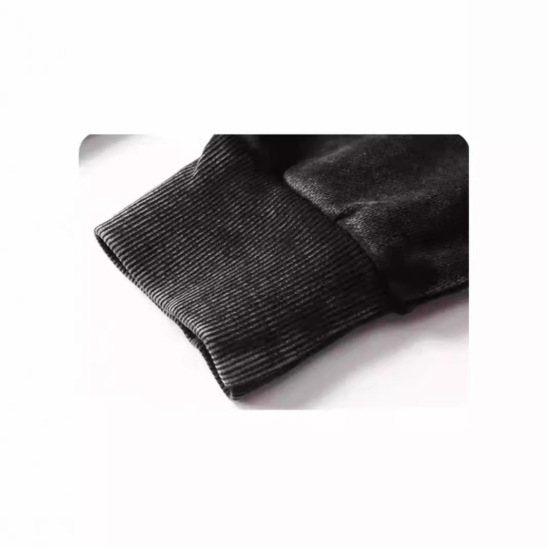 Retro Washed Sweater Loose Men's Collarless