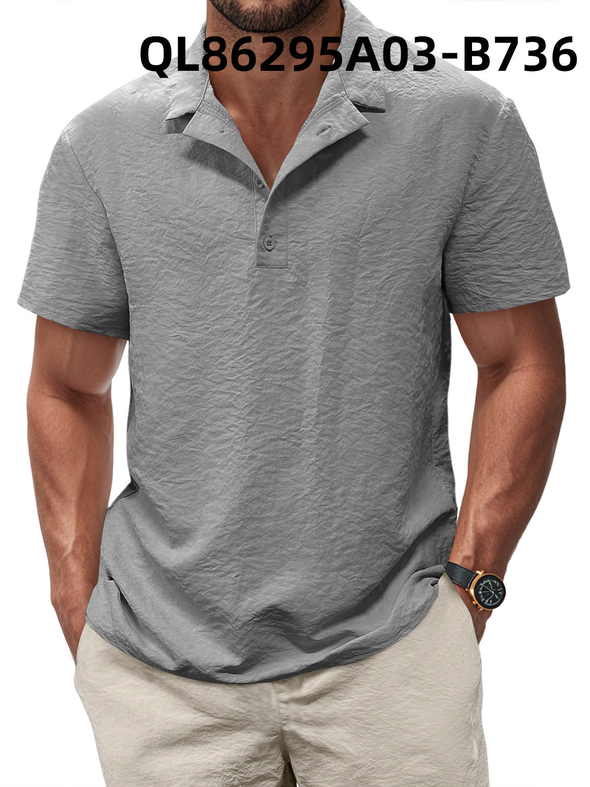 Printed Men's Loose Trendy Short Sleeve Lapel Shirt