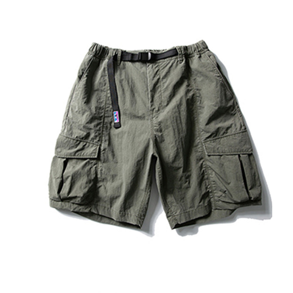 With Belt Tooling Large Pocket Shorts For Men