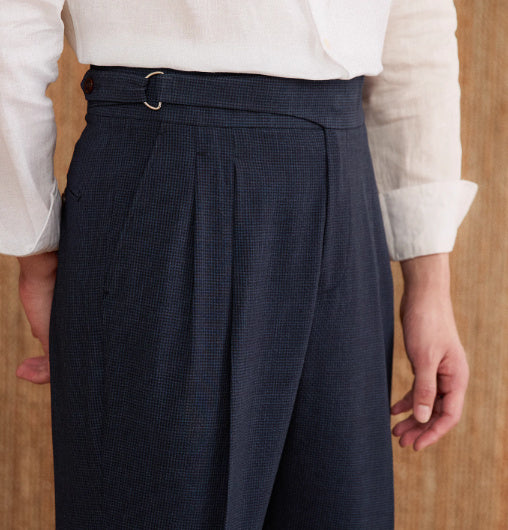 High Waist Straight Pants Houndstooth Versatile Neapolitan Breathable Casual Suit Pants