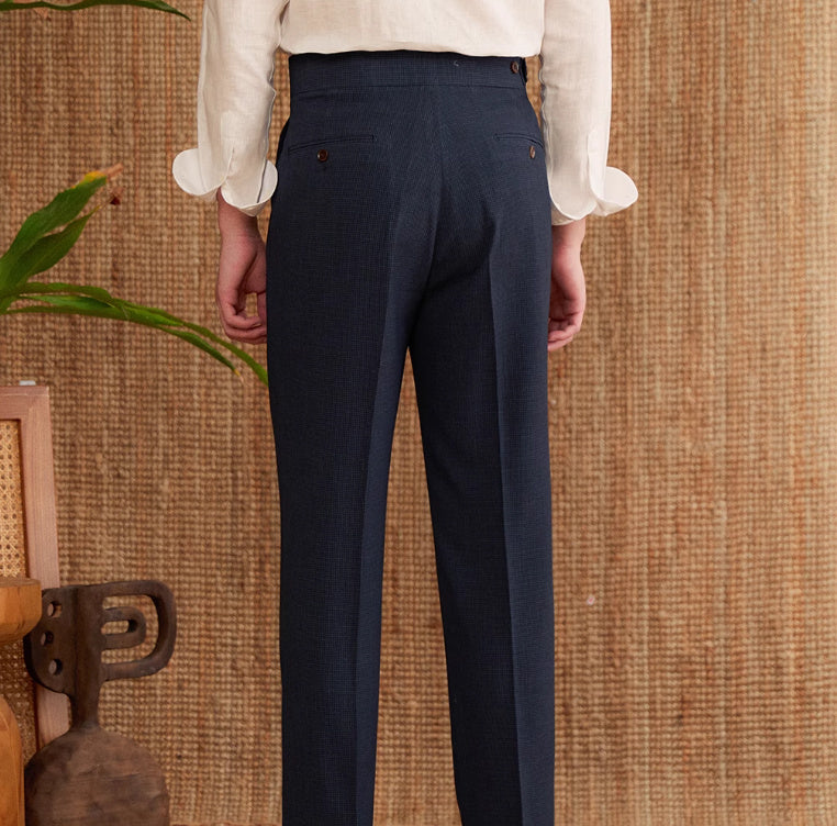 High Waist Straight Pants Houndstooth Versatile Neapolitan Breathable Casual Suit Pants