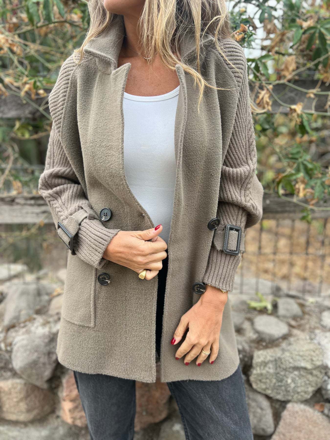 European And American Knitted Double-faced Woolen Goods Mid-length Coat