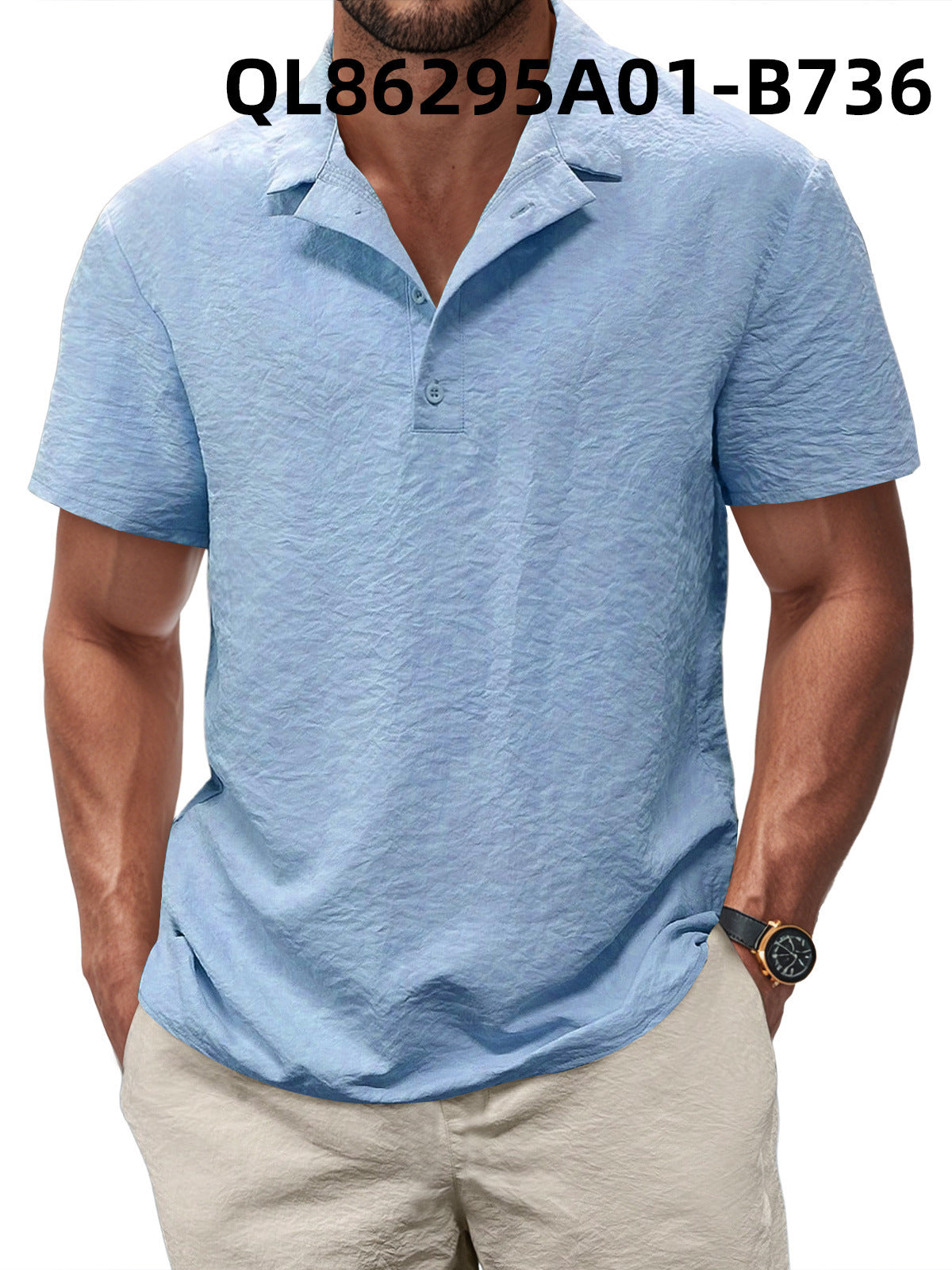 Printed Men's Loose Trendy Short Sleeve Lapel Shirt