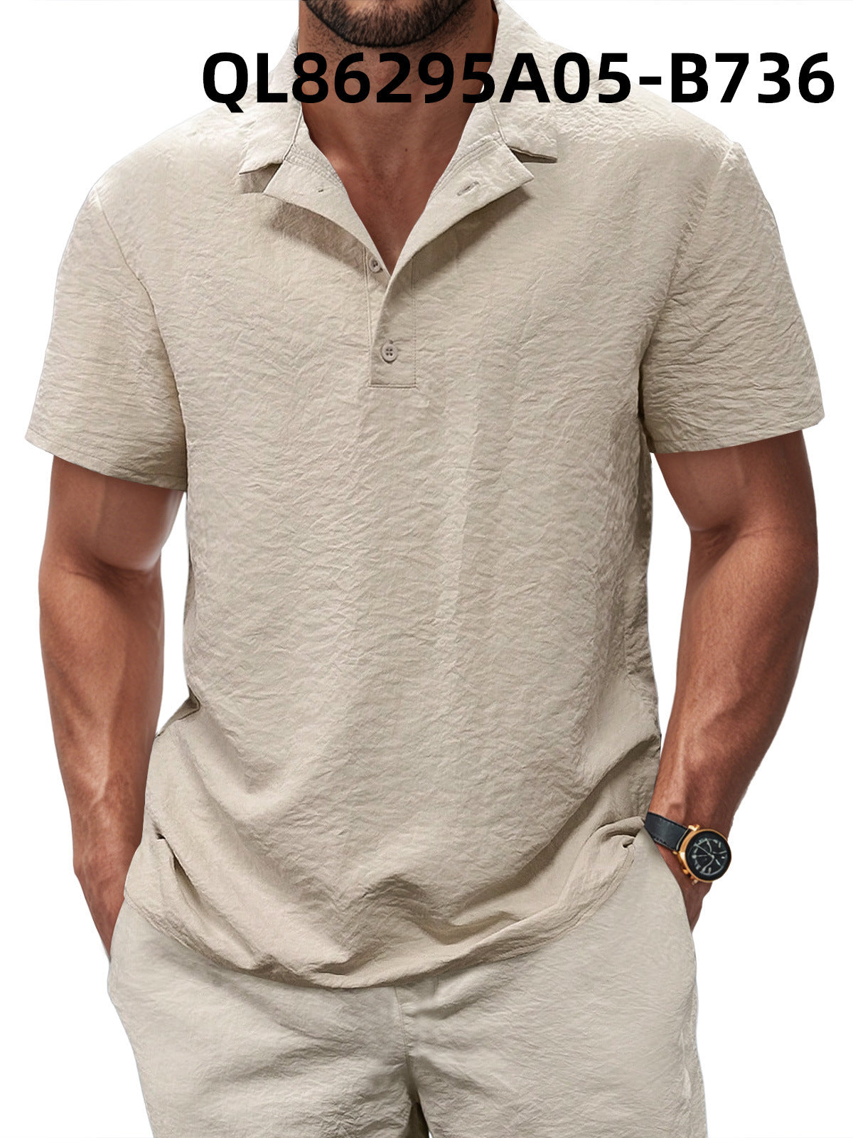 Printed Men's Loose Trendy Short Sleeve Lapel Shirt