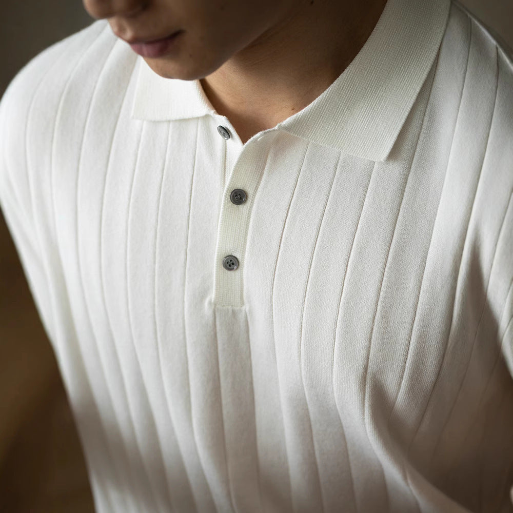 Light Luxury High-end Machine Washable Wool Short-sleeved Polo Shirt