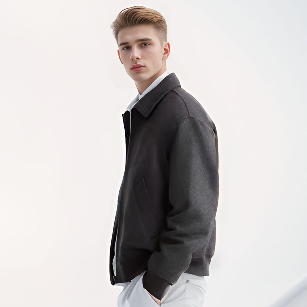 Wear Polo Collar Woolen Coat British Jacket Cardigan