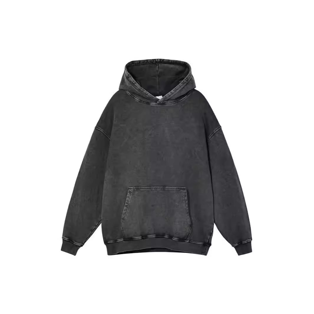 Retro Washed Sweater Loose Men's Collarless