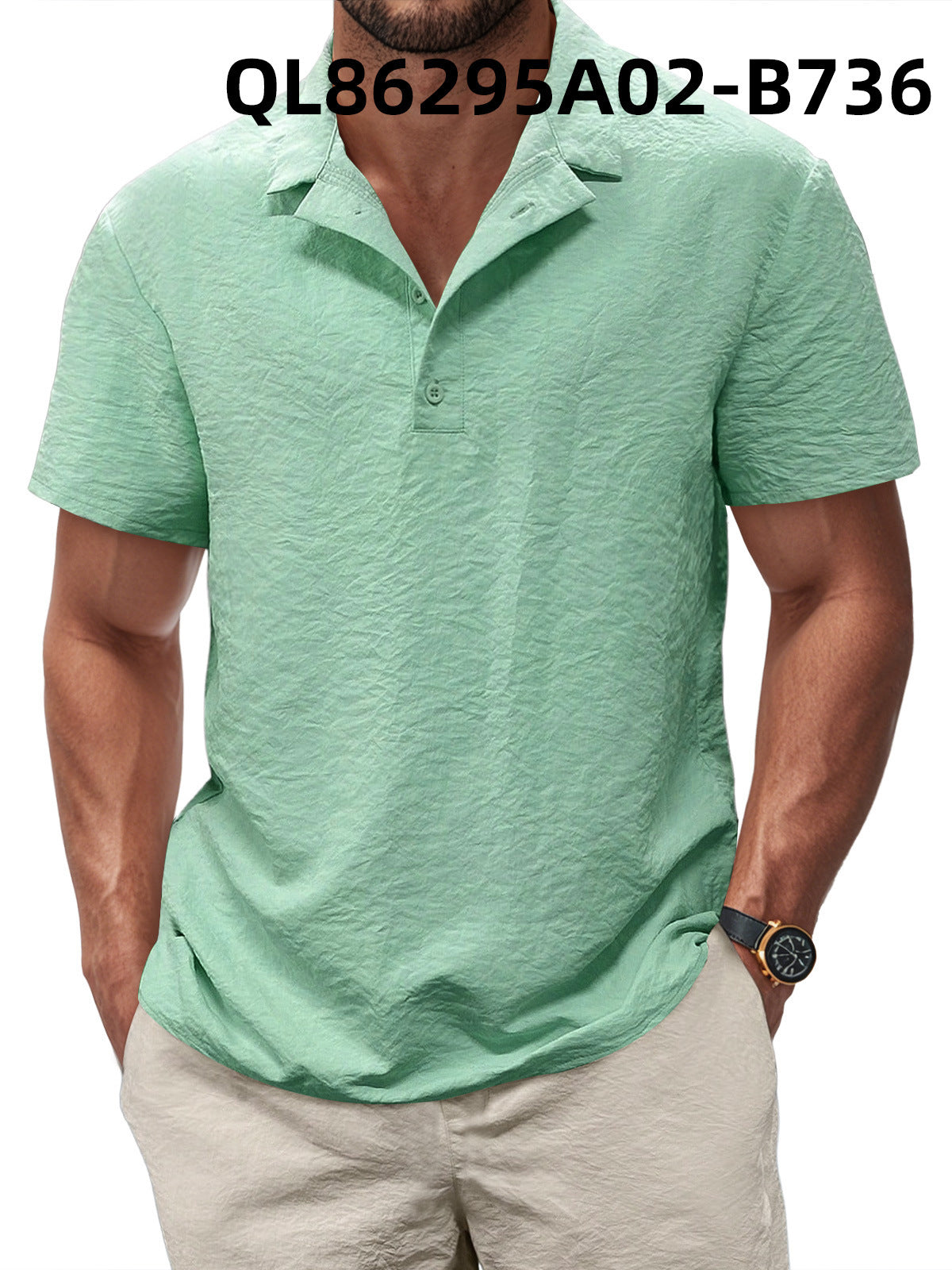 Printed Men's Loose Trendy Short Sleeve Lapel Shirt