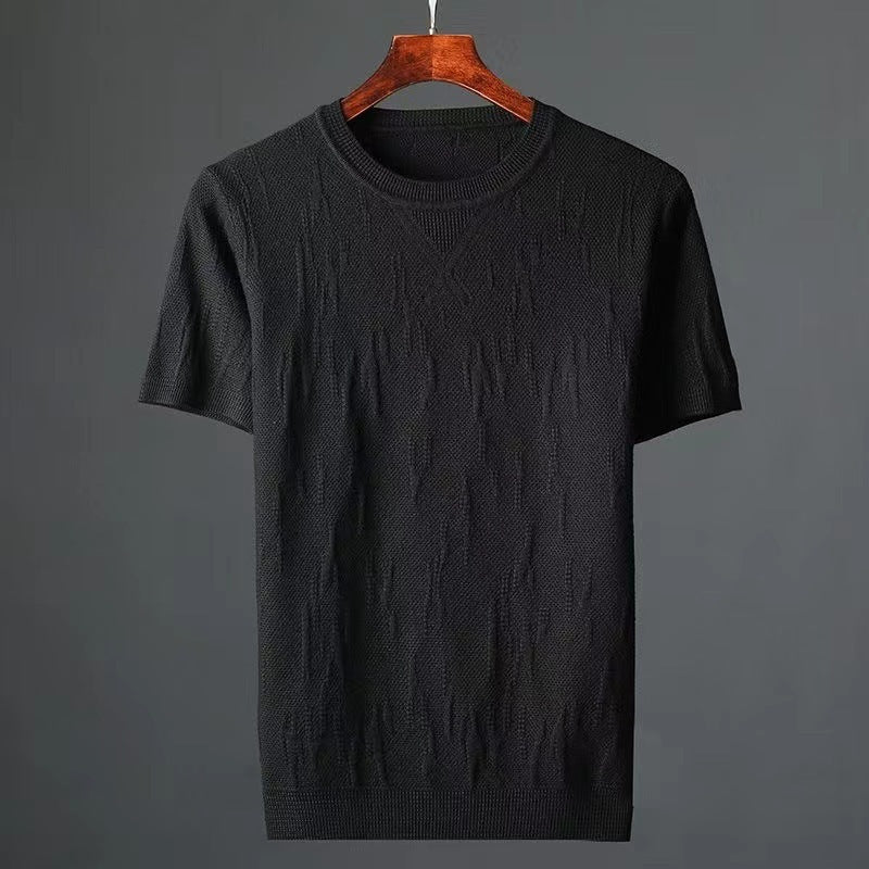 Bark Pattern Slim-fit Underwear Sweater Short Sleeve