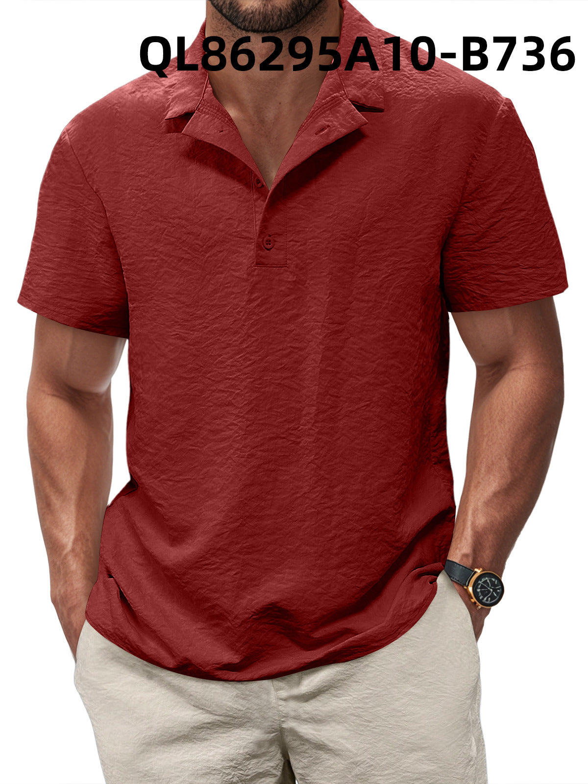 Printed Men's Loose Trendy Short Sleeve Lapel Shirt