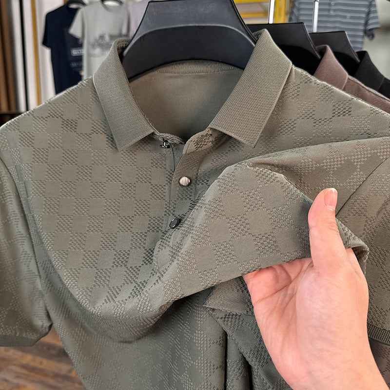 Rhombus Thin Ice Silk Short Sleeve T-shirt