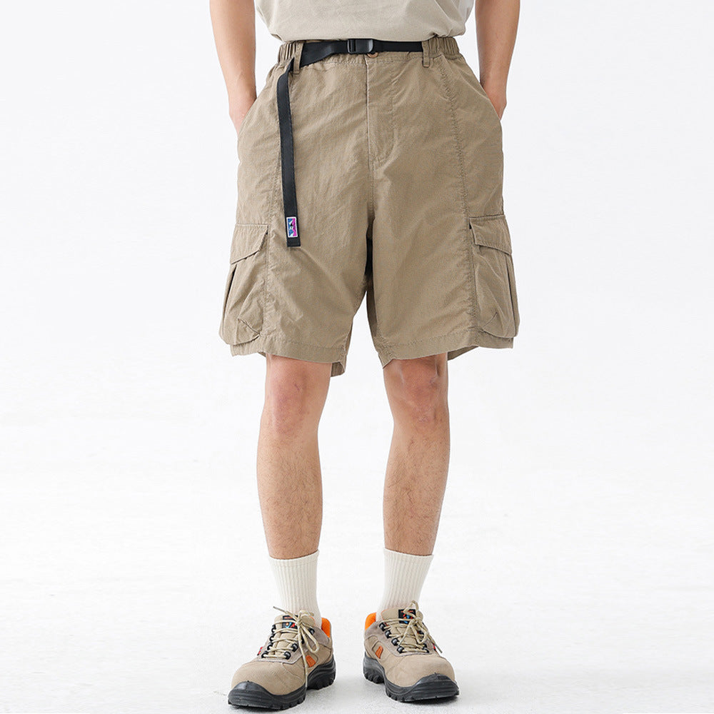 With Belt Tooling Large Pocket Shorts For Men