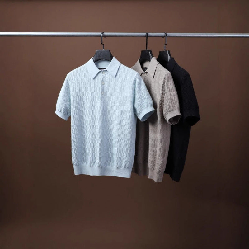 Soft And Comfortable Men's Knitted Short Sleeve