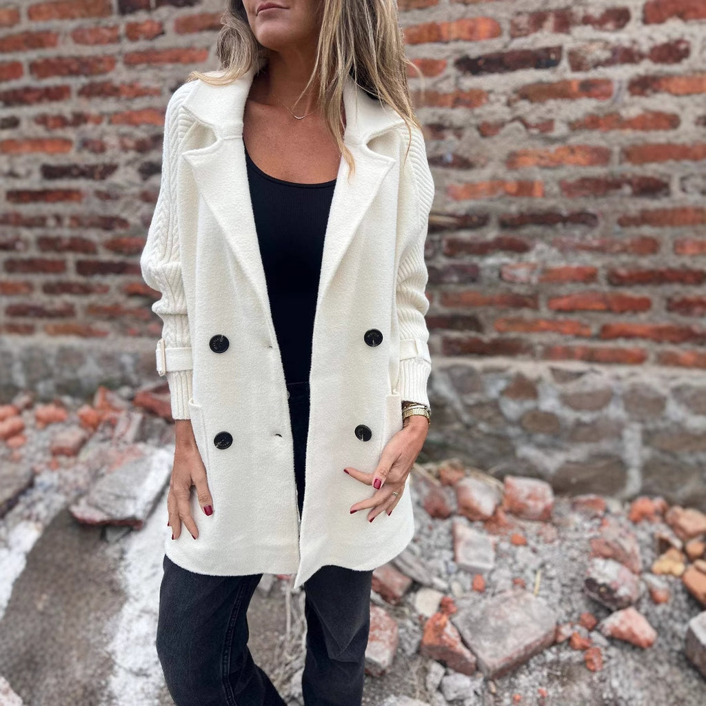 European And American Knitted Double-faced Woolen Goods Mid-length Coat