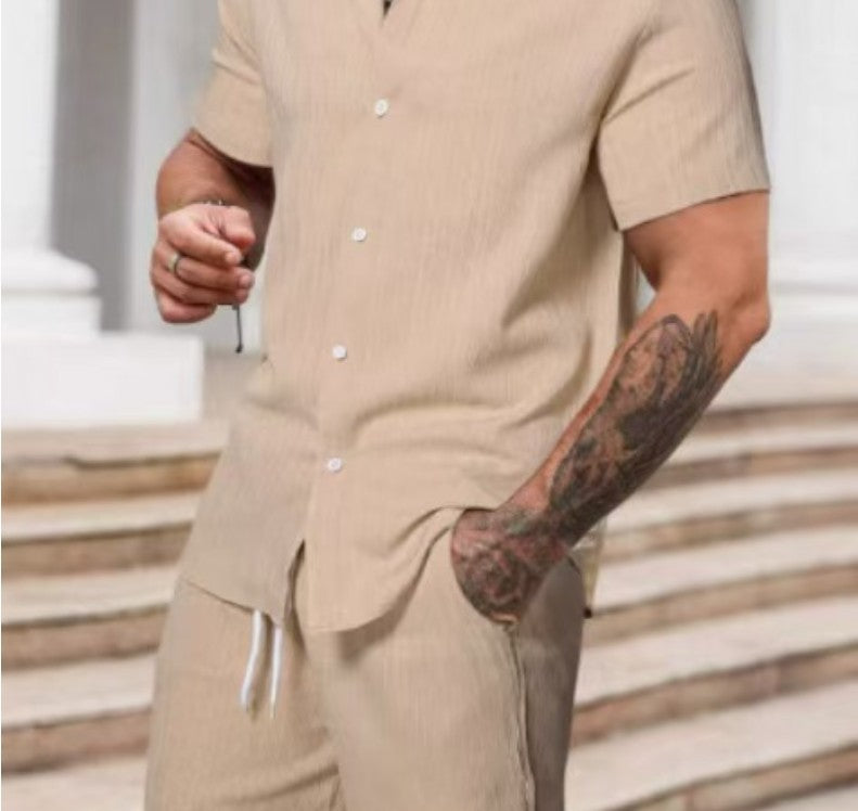 Striped Printed Casual Men's Suit