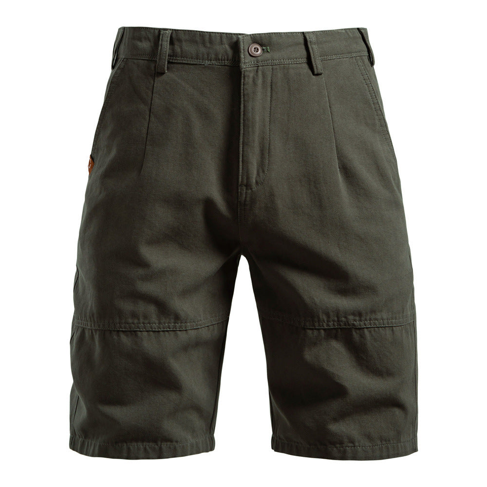 Straight Five-point Pure Color All-matching Workwear Shorts Men